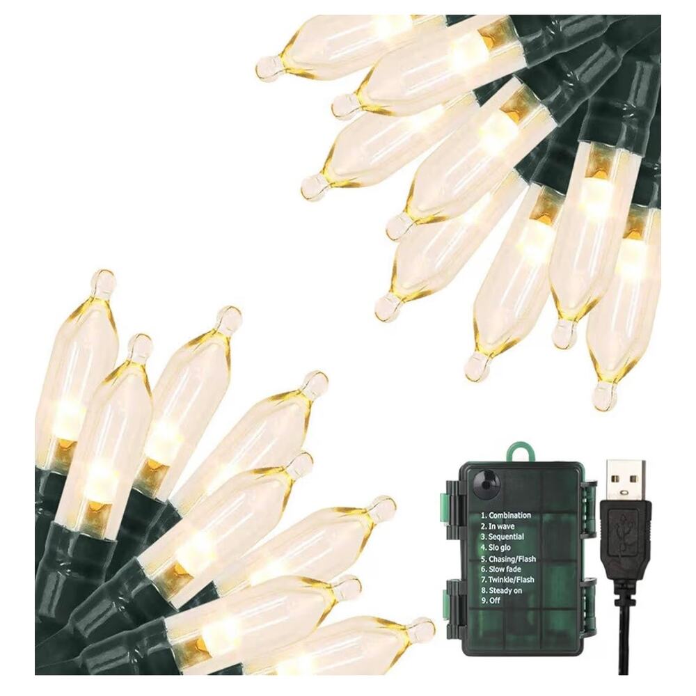 Green Convenience Lights 33ft 100 LED Battery String Lights (C172)